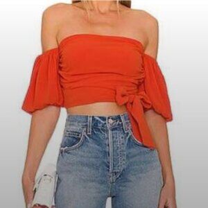 House Of Harlow 1960 X Revolve Leya Top In Orange Red in Small